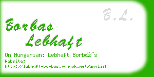 borbas lebhaft business card